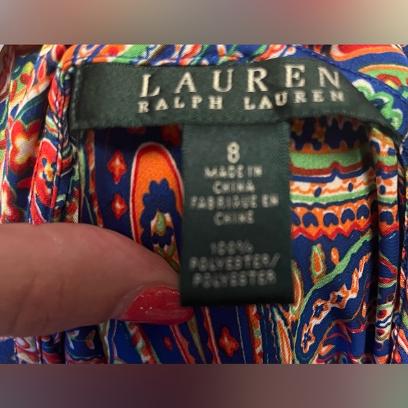 Lauren by Ralph Lauren Paisley Ruffled Sleeveless Blouse size 8 - Picture 8 of 10